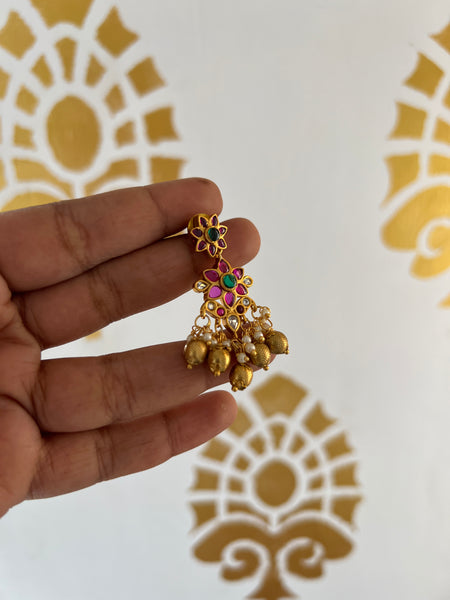 Kemp floral drops necklace with earring