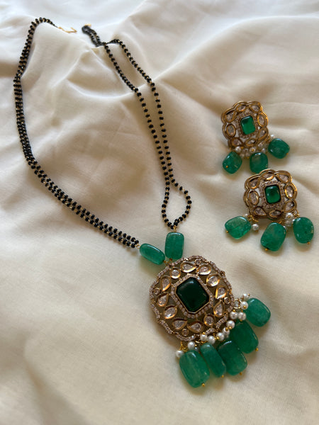 Polki mangalsutra with earrings