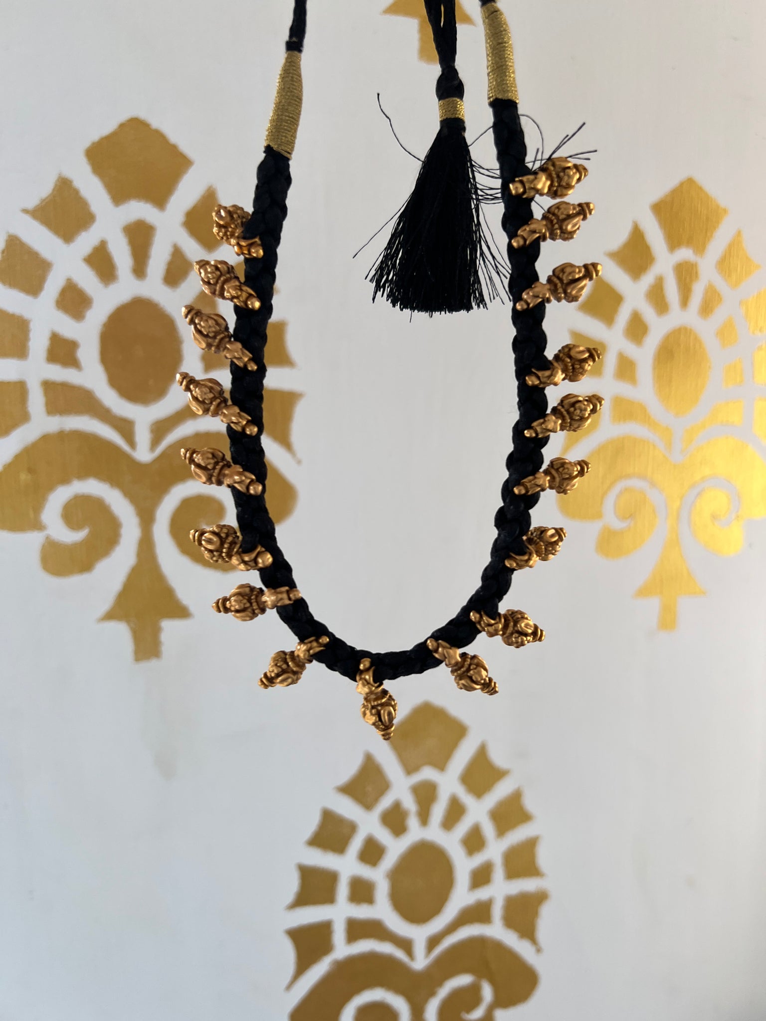 Antique dori necklace with studs