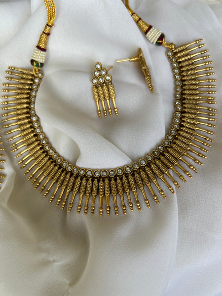 Kerala style pichimottu necklace with studs