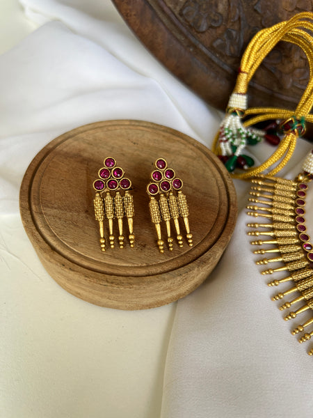 Kerala style pichimottu necklace with studs