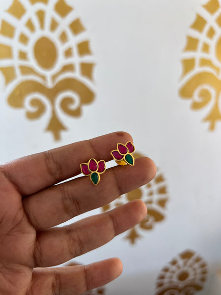 Kundan lotus maala with studs
