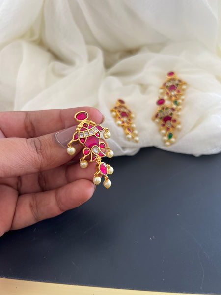 Madhubani Kundan hook studs