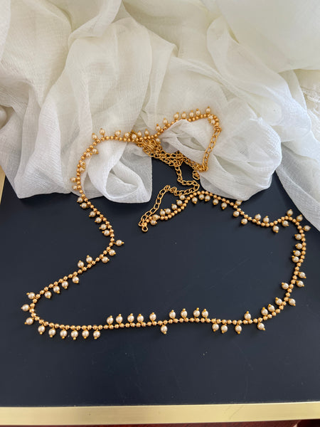 Pearl gold bead hip chain