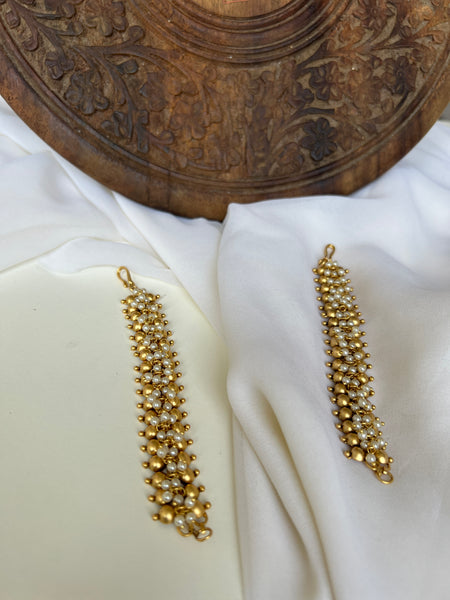 Matte cluster bead earring chain