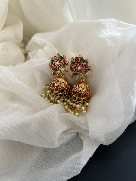 Kemp lotus jhumkas