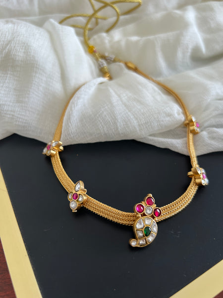 Kundan white mango choker