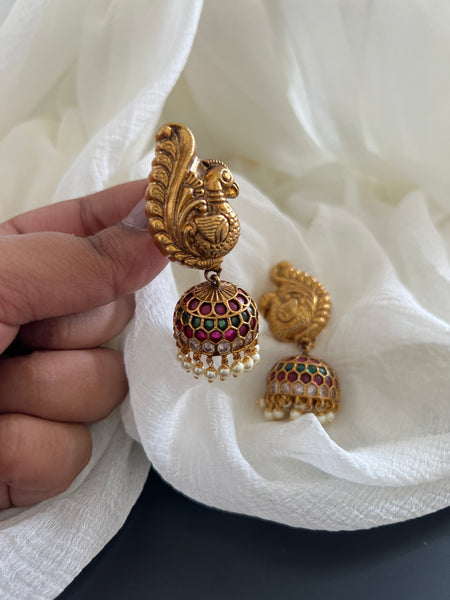 Nagas peacock kemp jhumkas