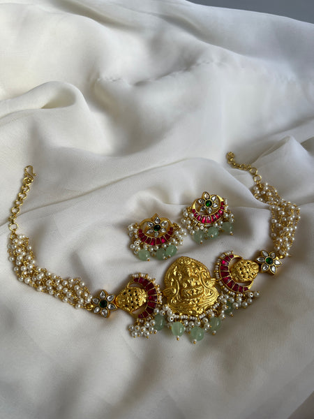 Nagas Lakshmi matte Kundan choker with studs