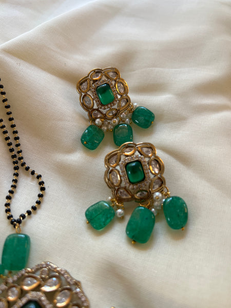 Polki mangalsutra with earrings