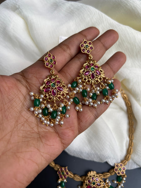 Kemp floral designer necklace with earrings