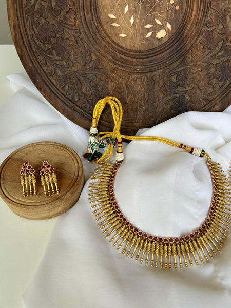 Kerala style pichimottu necklace with studs