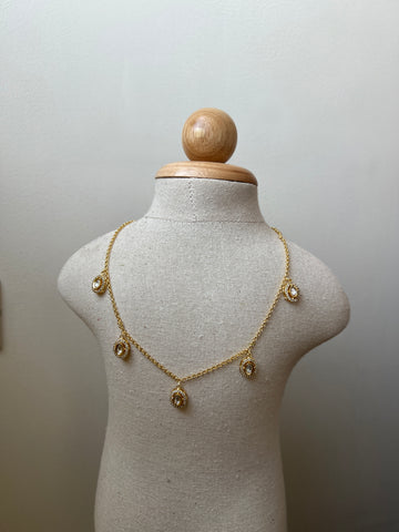 Kundan drops short necklace
