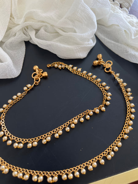 Pearl golden anklets