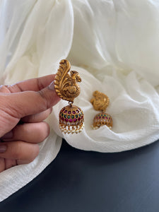 Nagas peacock kemp jhumkas