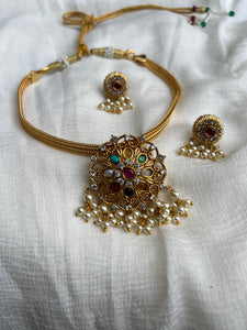 Navarathna choker with studs