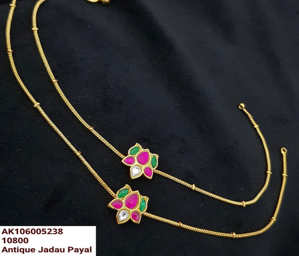 Kundan lotus anklets