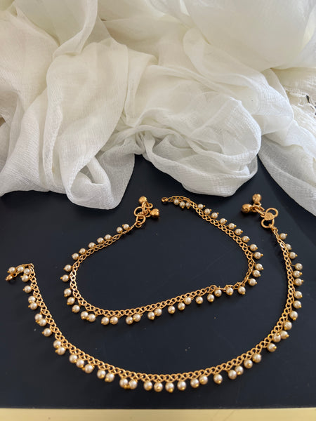 Pearl golden anklets