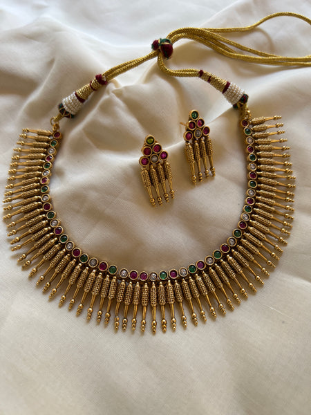 Kerala style pichimottu necklace with studs