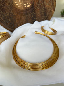 Designer strand hasli with bracelet earrings combo
