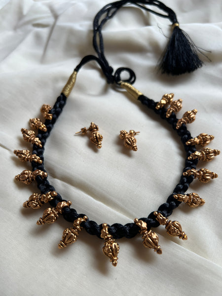 Antique dori necklace with studs