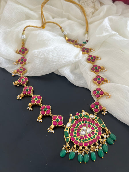 Reversible Kundan flower haram