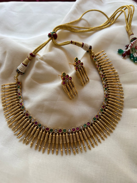 Kerala style pichimottu necklace with studs