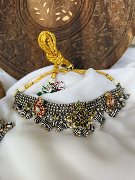 Reconstructed Kundan choker with Jhumkas