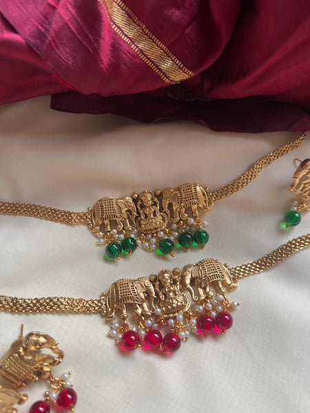Gajalakshmi choker with studs