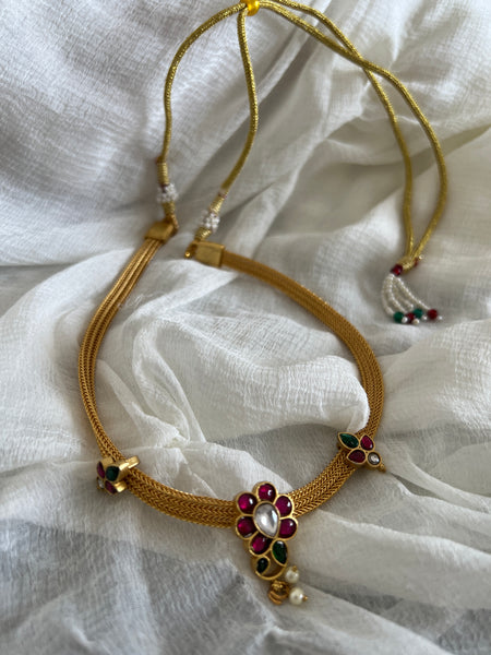 Kundan floral choker
