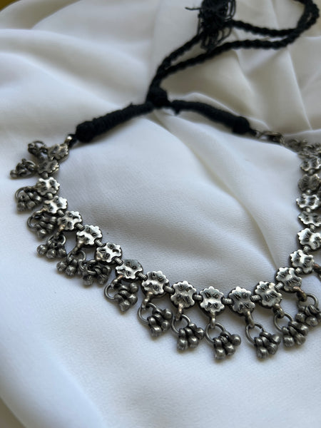 Antique choker with silver drops