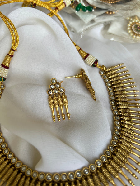Kerala style pichimottu necklace with studs