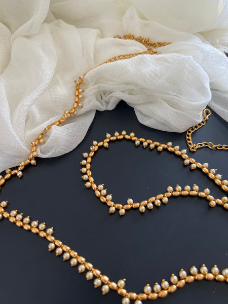 Pearl rice bead hip chain