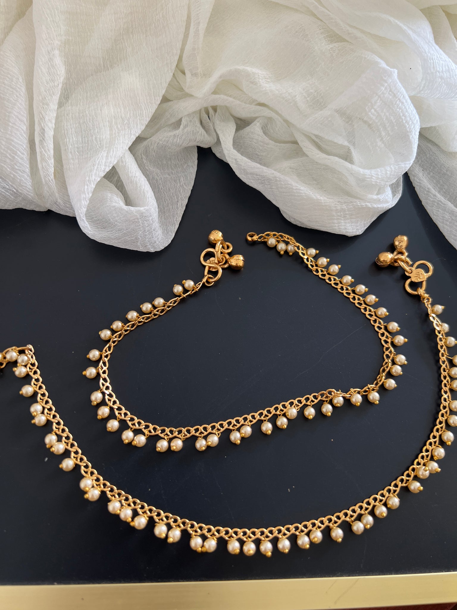 Pearl golden anklets