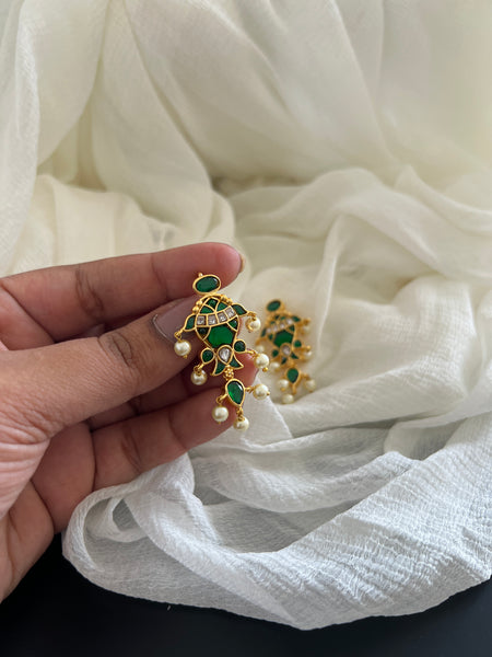 Madhubani Kundan hook studs