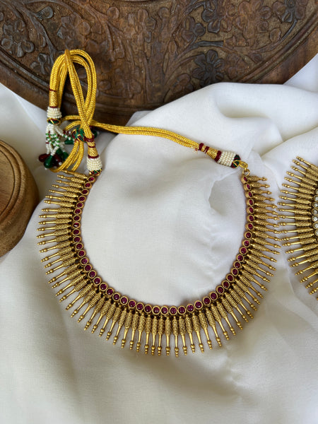 Kerala style pichimottu necklace with studs