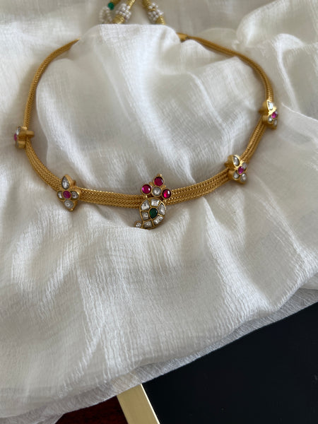Kundan white mango choker