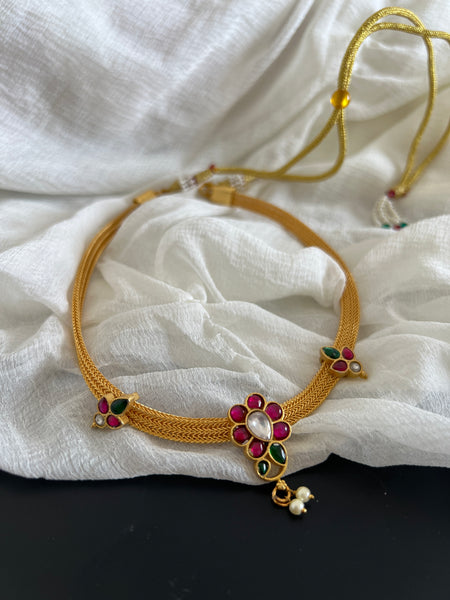 Kundan floral choker