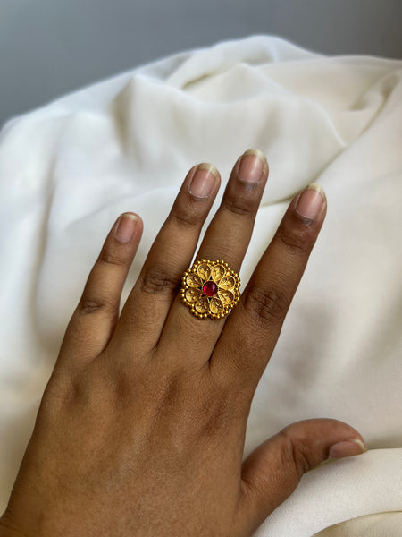 Ruby flower ring