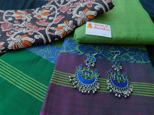 Chettinad Cotton with Kalamkari blouse -1
