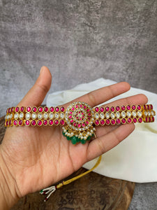 Kundan ruby emerald bridal choker