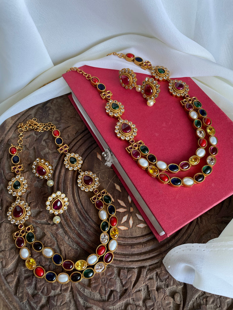 Navaratna Diamond Necklace Set