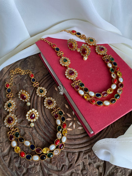 Grand navaratna necklace set