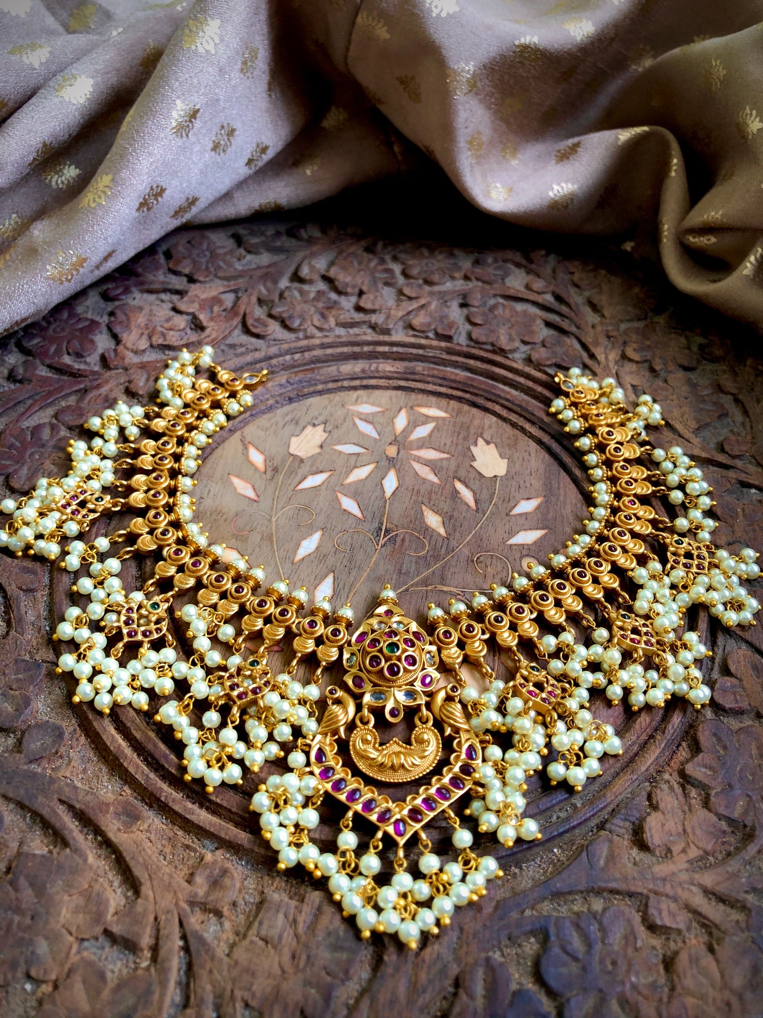Bridal guttapusalu with jhumkas