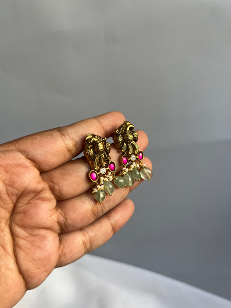 Nagas peacock Kundan studs