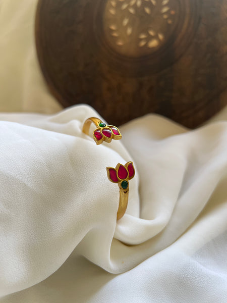 Kundan lotus kada - free size