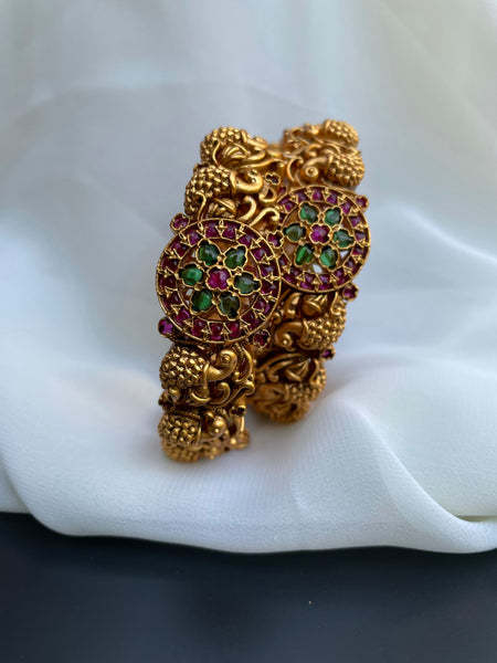 Bridal kemp flower bangles - set of 2