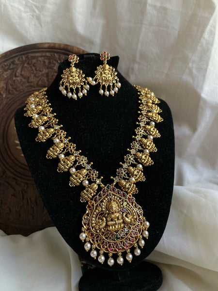 Antique Nagas Lakshmi with kemp work and Chaandbalis