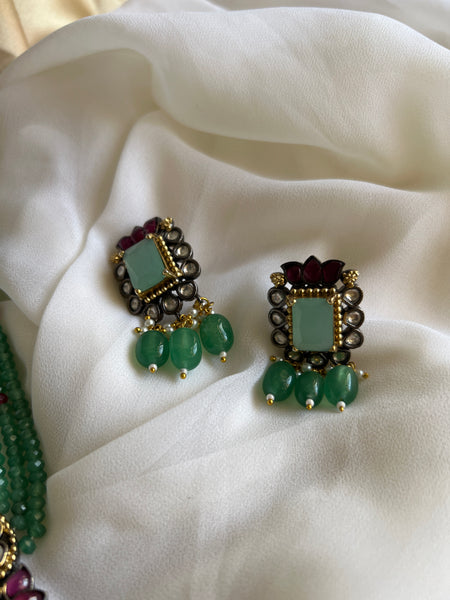 Victorian style Haram with studs in rhodium finish