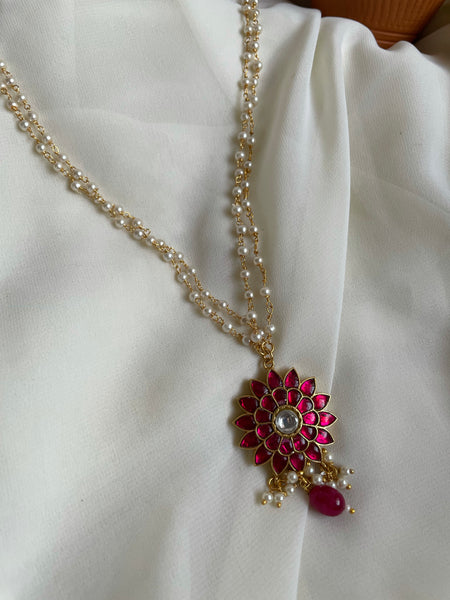 Kundan flower pendant maala